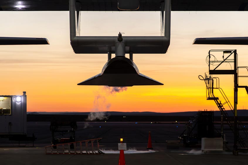 Stratolaunch’s Talon-A1 prepares for flight powered by Ursa Major’s Hadley engine.