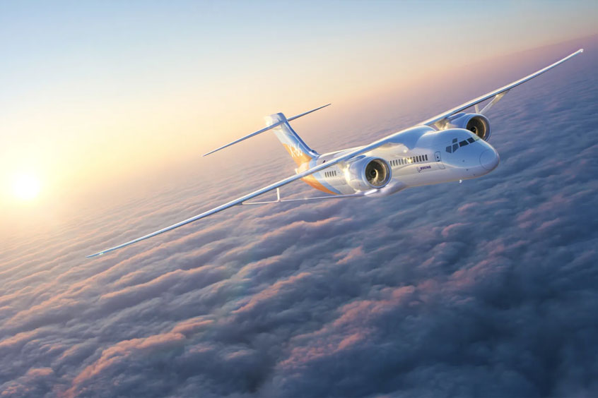 Artist’s concept of the X-66 aircraft that Boeing will produce through NASA’s Sustainable Flight Demonstrator project.