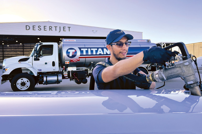 Titan will deliver the World Energy-produced SAF to Desert Jet Center at KTRM.