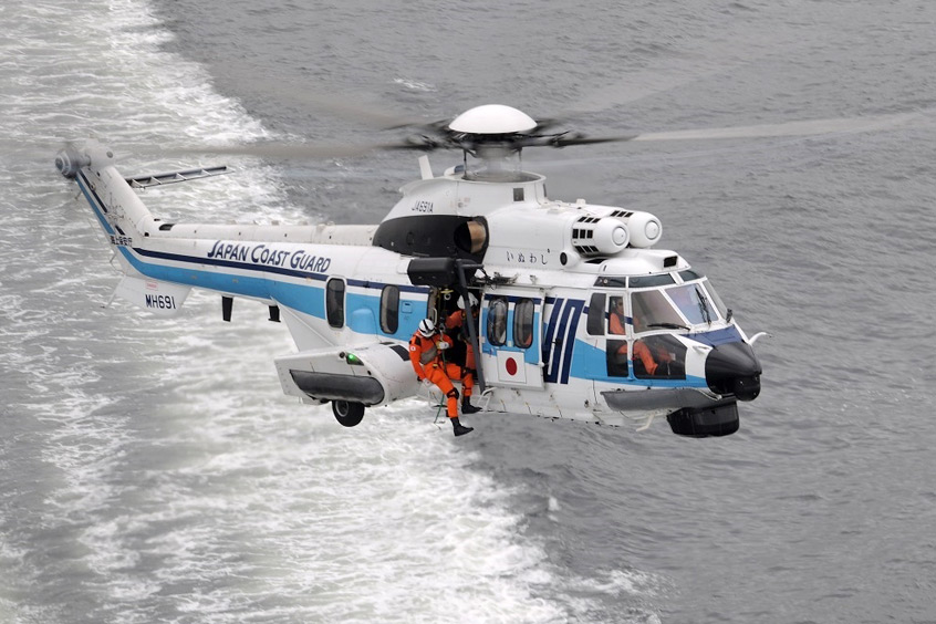 The H225 offers outstanding endurance and fast cruise speed, and can be fitted with various equipment to suit Coast Guard missions in Japan. Photo: Anthony Pecchi/Airbus Helicopters.