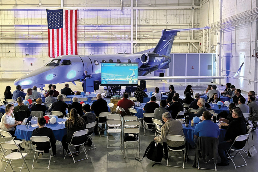 90 local employees from HQ/operational control centre, maintenance and quality departments, plus all MD-based pilots attend the Safety Stand Down. Pilots at GrandView’s 10 other bases attend remotely via Teams video conference.