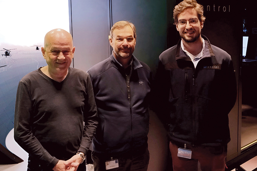 Air Greenland head of training Brian Jørgensen with chief flight instructor, EC225 René Holdt and entrol engineer Enrique Silvela.