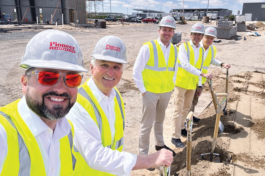 The Pro Star team break ground on the hangar and office facility at Grand Rapids.