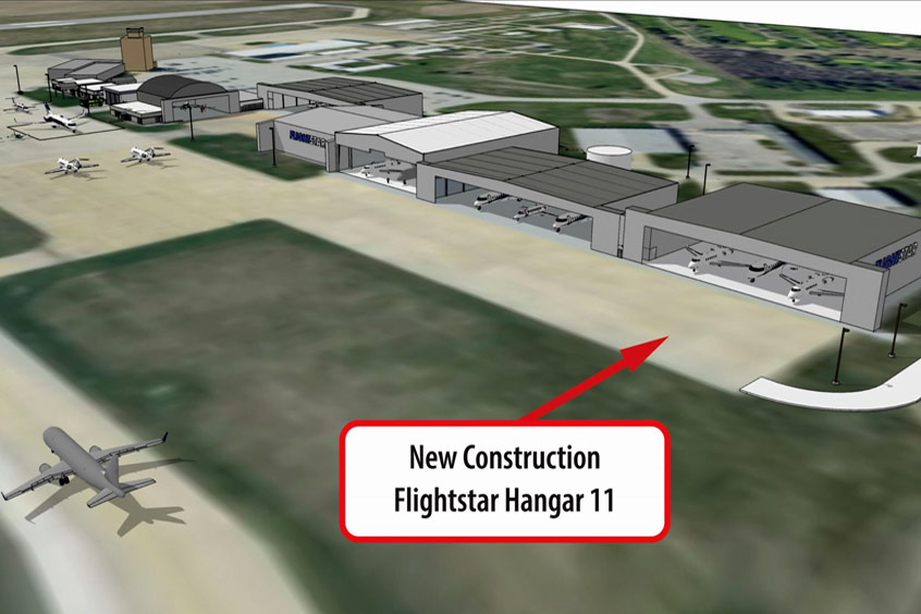 Plans for the construction of Flightstar Hangar 11.