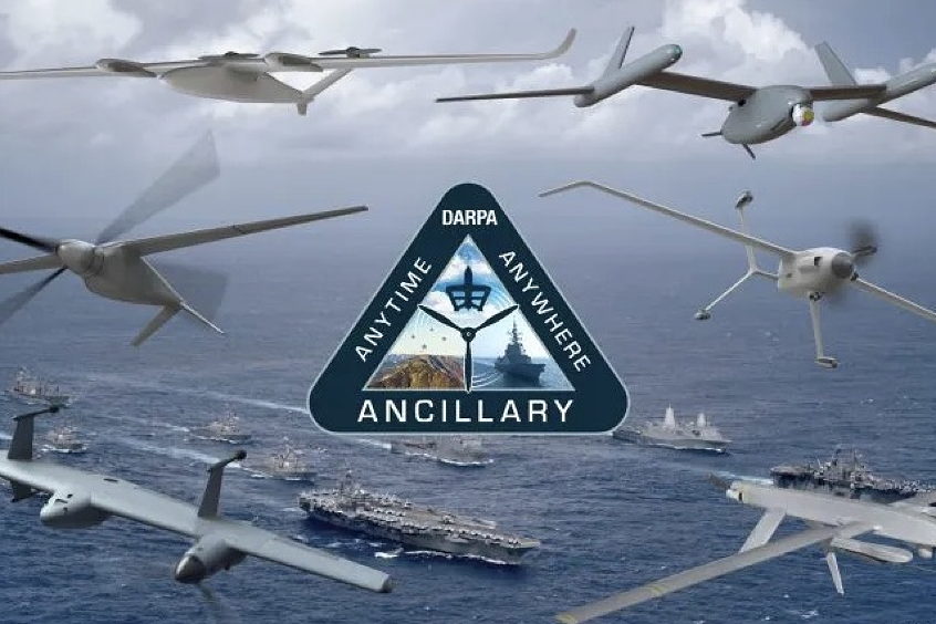 ANCILLARY design concept renderings from all six performers, clockwise from lower left: Sikorsky, Karem Aircraft, Griffon Aerospace, Method Aeronautics, AeroVironment and Northrop Grumman.