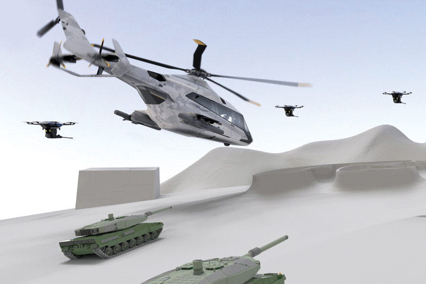 An artist's rendering of a next generation military rotorcraft concept.