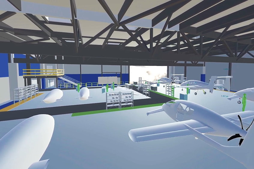 This computer-generated image shows the buildup of Cassio aircraft in VoltAero’s final assembly facility at Rochefort Airport in the Charente-Maritime department of France’s Nouvelle-Aquitaine Region.