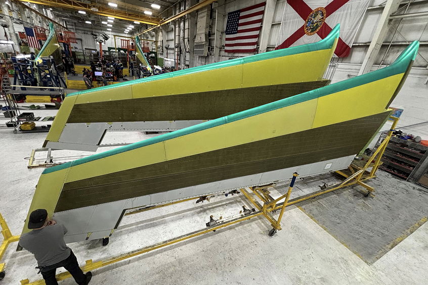 The company’s aerostructure assembly at Witham Field includes horizontal stabilisers for Boeing 767 jetliners and the KC-46 aerial tanker.