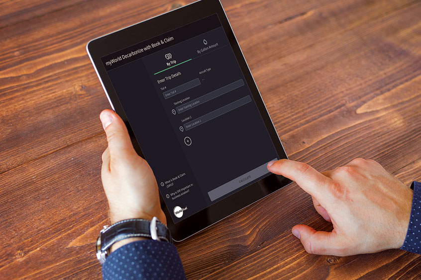 The tool uses a CORSIA lifecycle analysis to calculate emissions from both production and combustion.