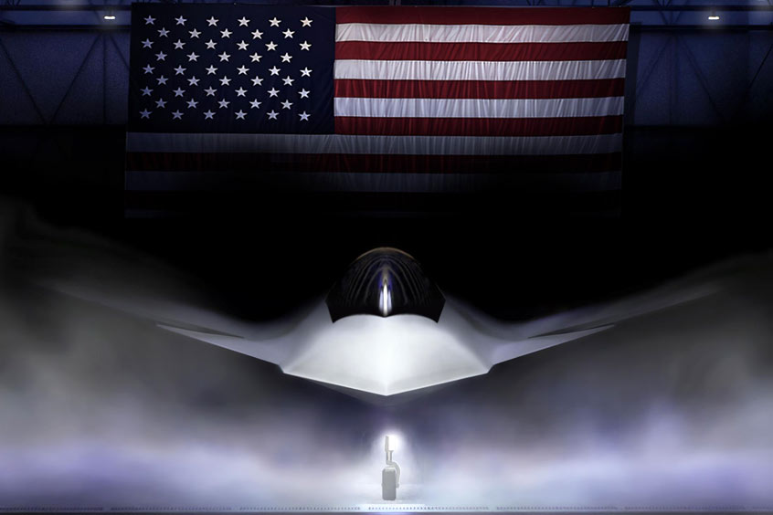 A concept image of Boeing's F-47, the U.S. Air Force's sixth-generation stealth fighter.