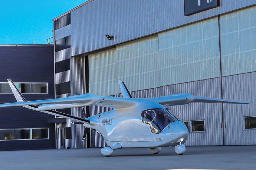 The CX300 aircraft has a 50-foot wingspan and can carry up to five passengers or 1,250 pounds of cargo.