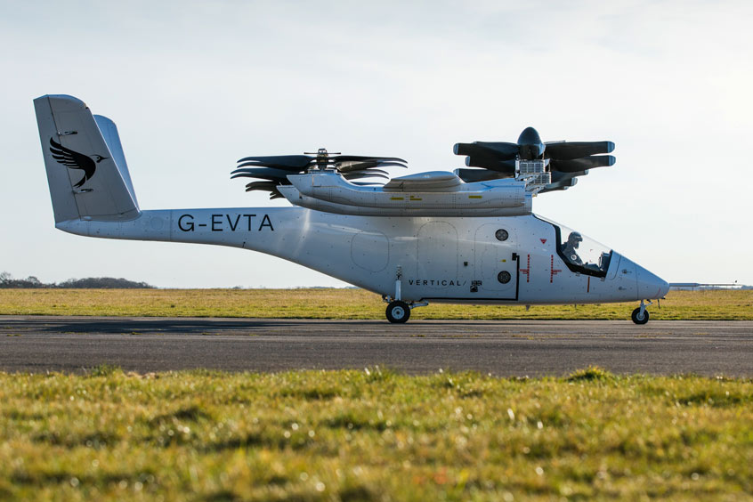Vertical’s VX4 is a piloted, four-passenger eVTOL aircraft, with zero operating emissions.