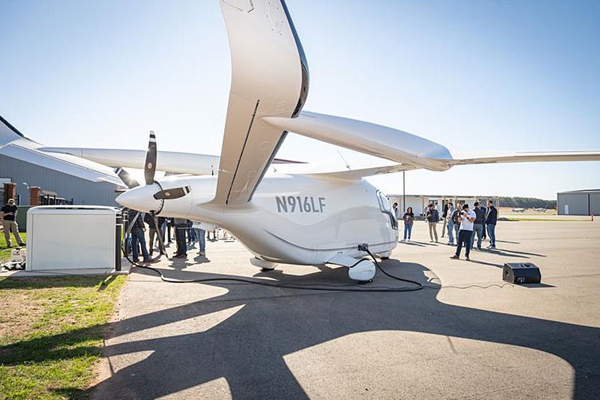 The aircraft was powered up using a Charge Cube.