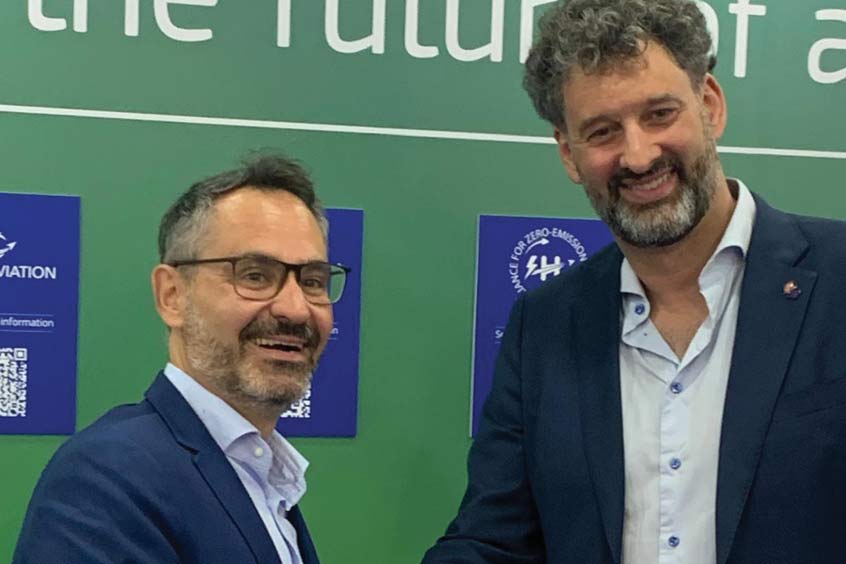 David Solar, head of sustainability, research and innovation at EASA, and Eric Lithun, CEO, Elfly.