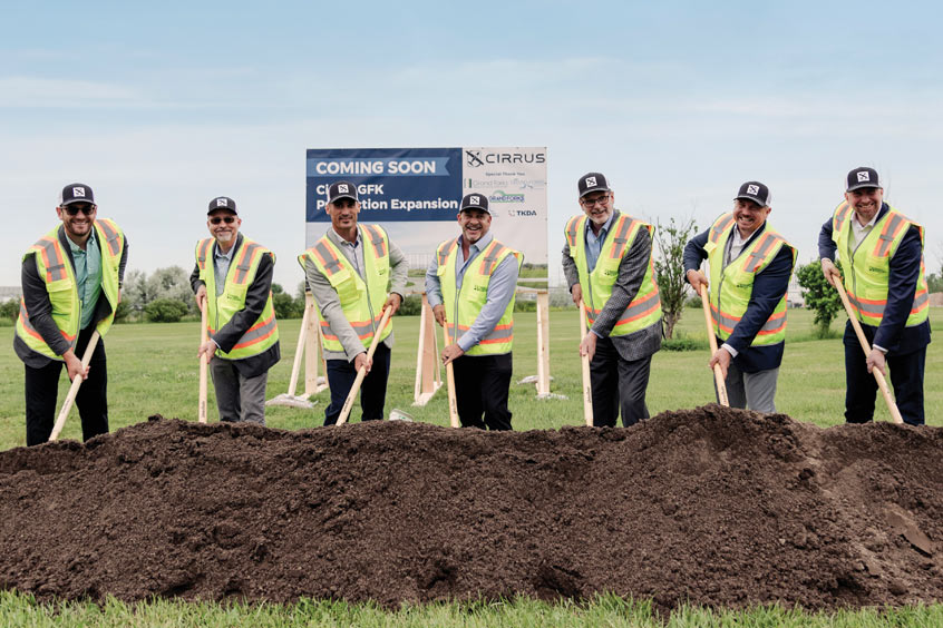 Cirrus breaks ground on its $13 million Grand Forks expansion.
