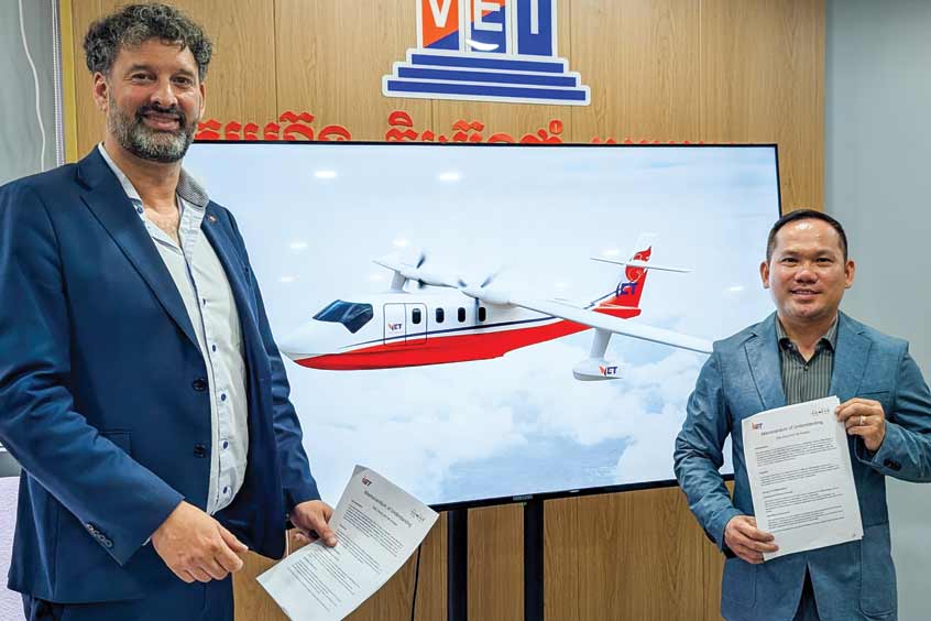 Eric Lithun, CEO Elfly and Neak Oknha Suo Vireak, CEO of VET Airways’ parent company, Vireak Buntham Express.