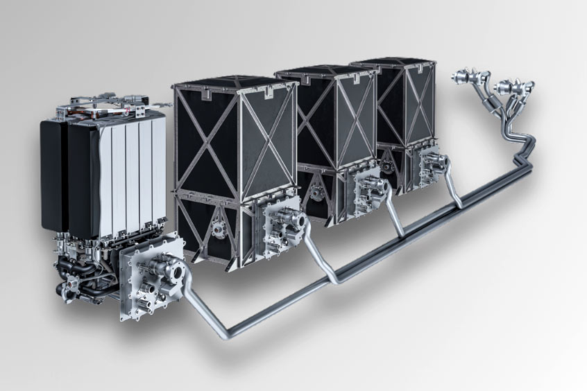 Each module is capable of feeding DC electrical power to four ZeroAvia 200kW rated inverters, which in turn provide AC power to one of four segments of the company's proprietary 600kW motor design.