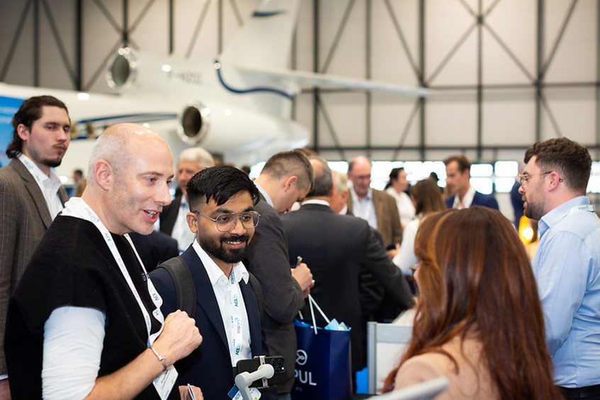 Dassault's Falcon 8X attracted long queues.