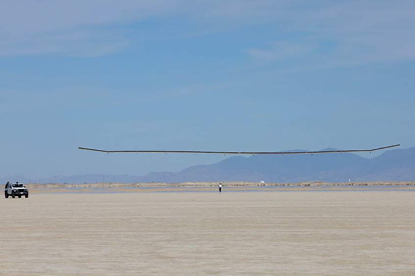 Sub-scale model of next-generation UAS in flight at Willcox Playa, Arizona, U.S.