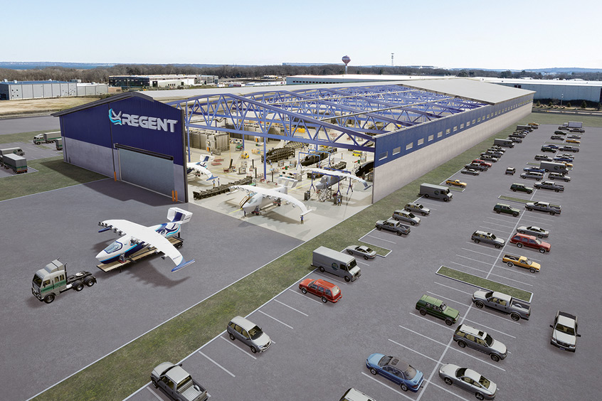 Render of REGENT's Seaglider Manufacturing Facility in Rhode Island.
