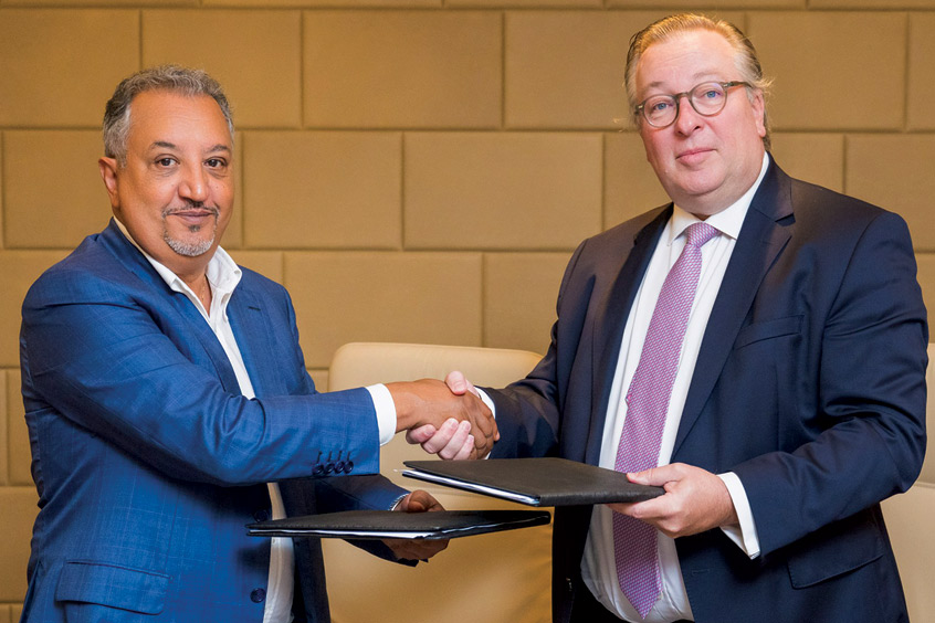 Silk Way CEO Jawad Dbila and Luxaviation CEO Patrick Hansen.