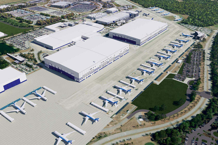 A rendering of Boeing’s second 787 Final Assembly Building at its South Carolina site.