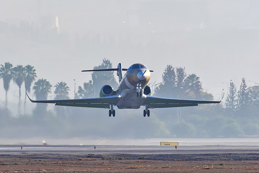 Taking off in Tel Aviv.
