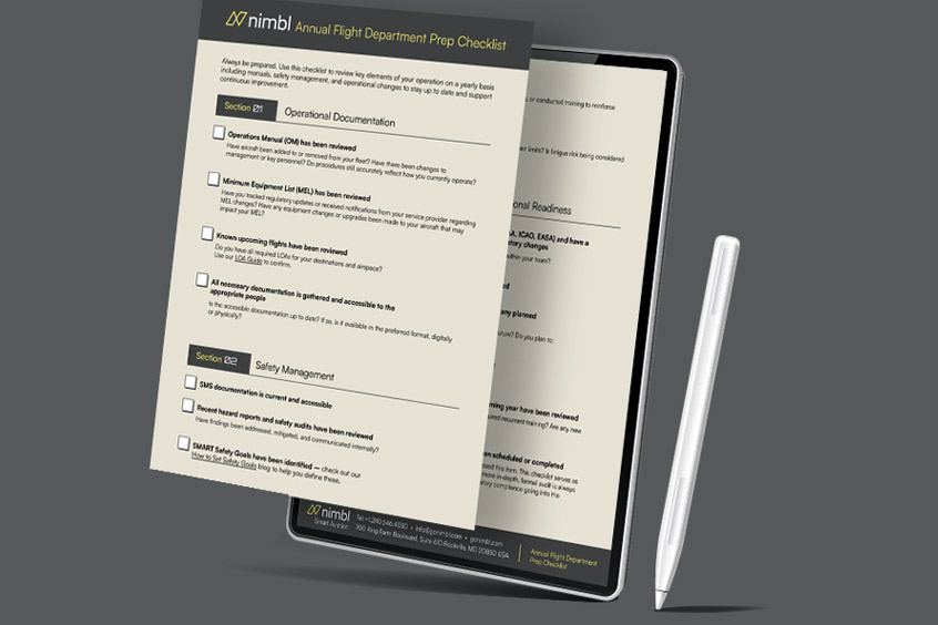 The checklist is part of Nimbl's broad suite of safety and compliance solutions.