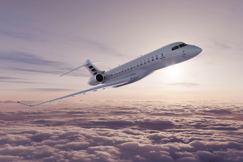 The elegant Bombardier Global 8000.