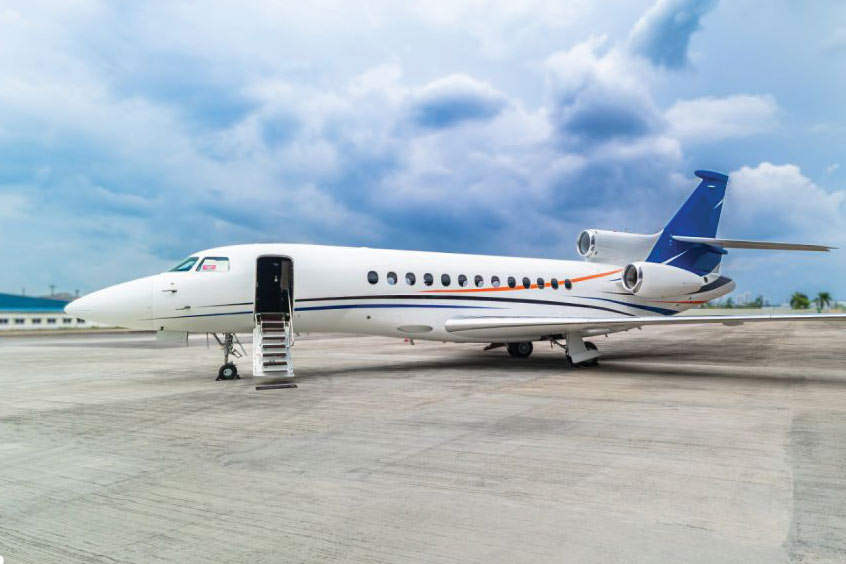 A Kuala Lumpur-based Luxaviation Falcon 7X.
