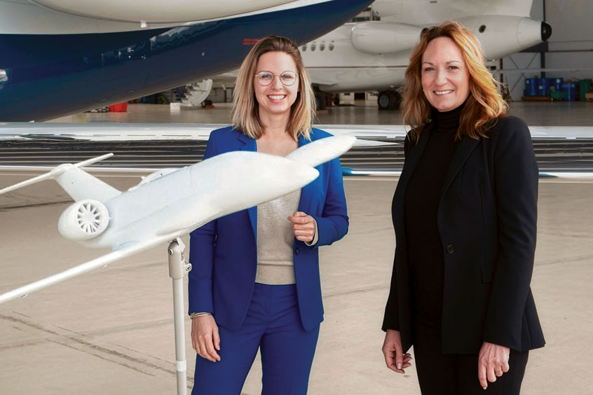 Beyond Aero CEO Eloa Guillotin and CEO of Luxaviation covering France, Malta and Portugal, Caroline Demsar.