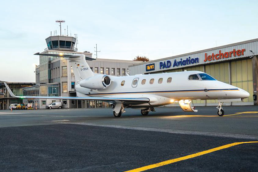From its centrally located base, PAD Aviation's aircraft can rapidly reach destinations across Europe.