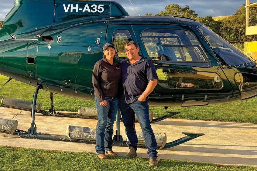 Chief pilot Bridgette Hasting with husband Richard.