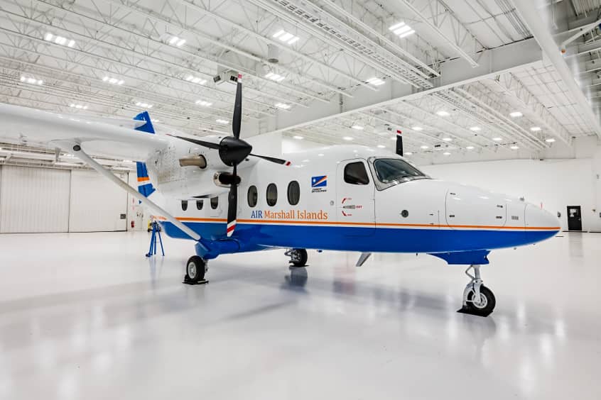 The aircraft can accommodate up to 19 passengers.