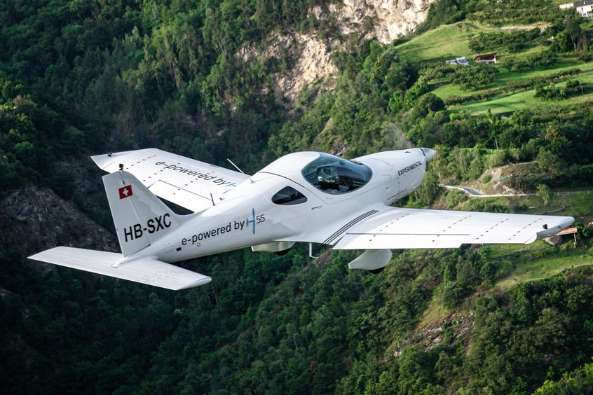 The Bristell Energic, an electric trainer powered by H55's electric propulsion system and manufactured by BRM Aero. 