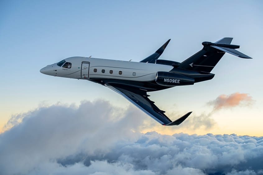 The 500E offers a transcontinental range of 3,340 nautical miles with four passengers aboard.