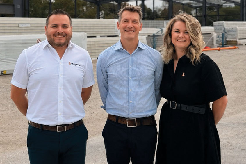 Blackbushe airport MD Chris Gazzard, Flexjet's Adam Twidell and Blackbushe ops director Rebecca Cornthwaite.