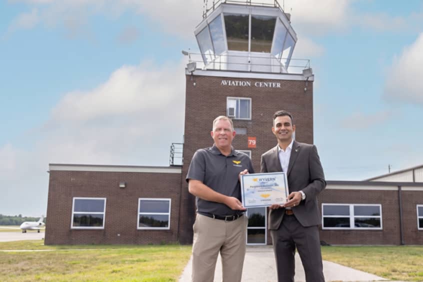 Wyvern COO Andrew Day with Richard Zaher, founder and CEO of Paramount Business Jets.