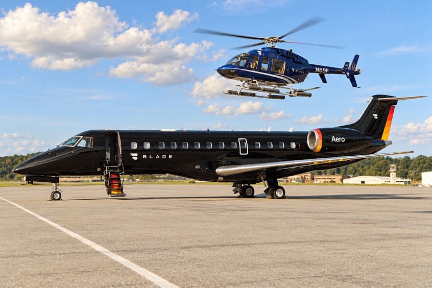Passengers can connect from Manhattan to Westchester County airport by helicopter in about 10 minutes.