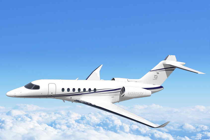 The Cessna Citation Longitude, one of the many aircraft flying with True Blue Power lithium-ion batteries as standard equipment. 