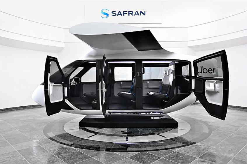 Safran Cabin has designed a fully integrated air taxi vehicle mock-up with Uber.