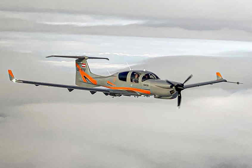 The DA50’s first flight with retractable landing gear. 