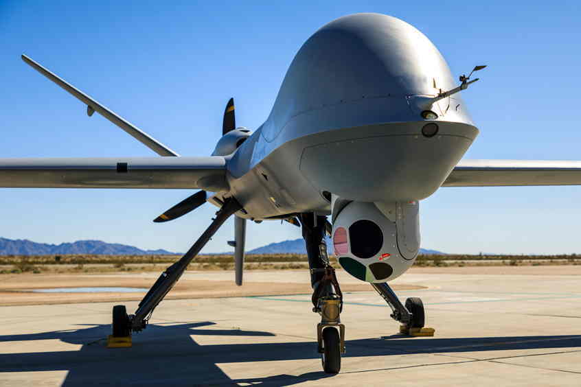 GA-ASI MQ-9 Remotely Piloted Aircraft System (RPAS) with integrated WESCAM MX-20 from L3Harris Technologies.