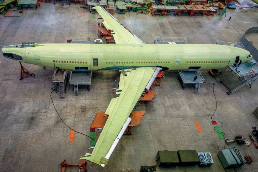 IL-96-400M at the final assembly shop in Voronezh.(Photo: UAC)