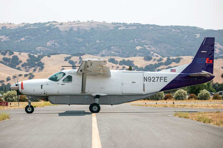 The Reliable Robotics Cessna Caravan at San Martin Airport in California.