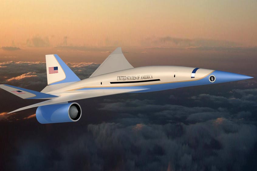 An artist's impression of Exosonic’s low boom supersonic airliner converted into an executive transport aircraft - although the design has since further evolved.