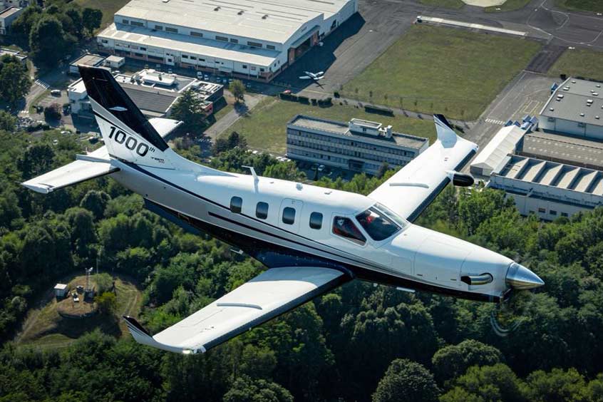 The 1000th TBM 940 rolled out from Daher’s Tarbes, France final assembly line. (Photo: Daher)